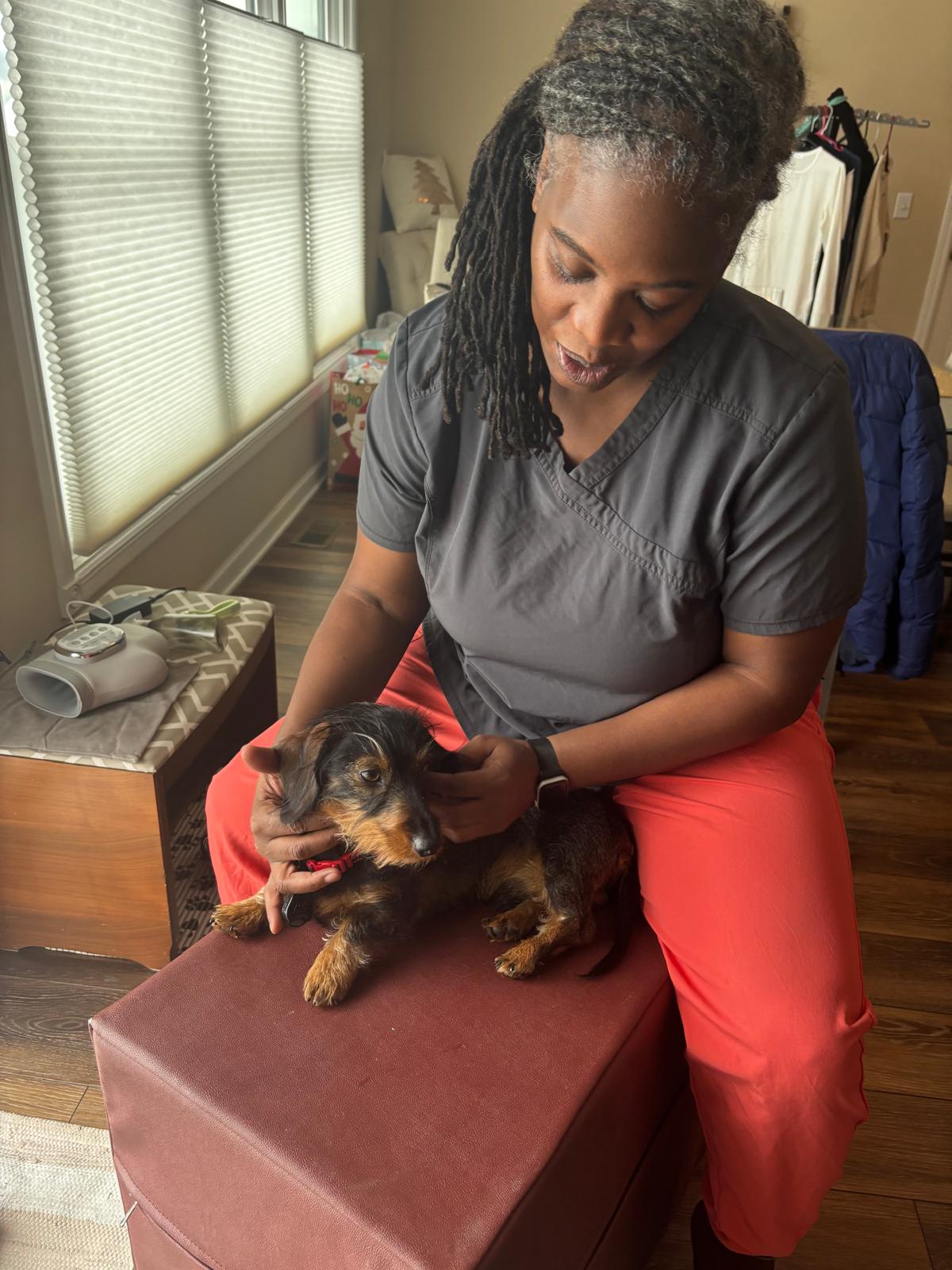 Dr. Croom with patient